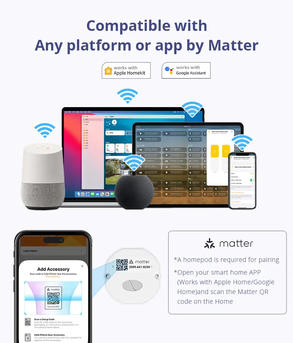 Zemismart Matter over WiFi Smart Light Switch