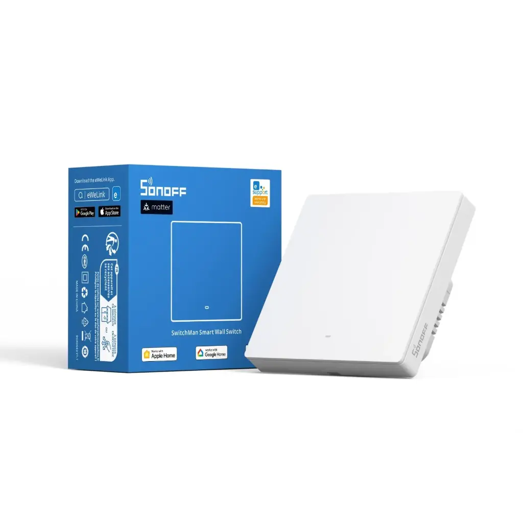 [M5-1C-86W]  مفتاح كهربائي ذكي مفرد ابيض SONOFF SwitchMan Smart Wall Switch White -1Gang