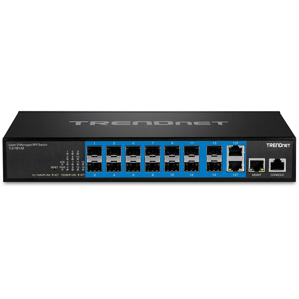 TRENDnet 14-Port Gigabit Managed Layer 2 SFP Switch