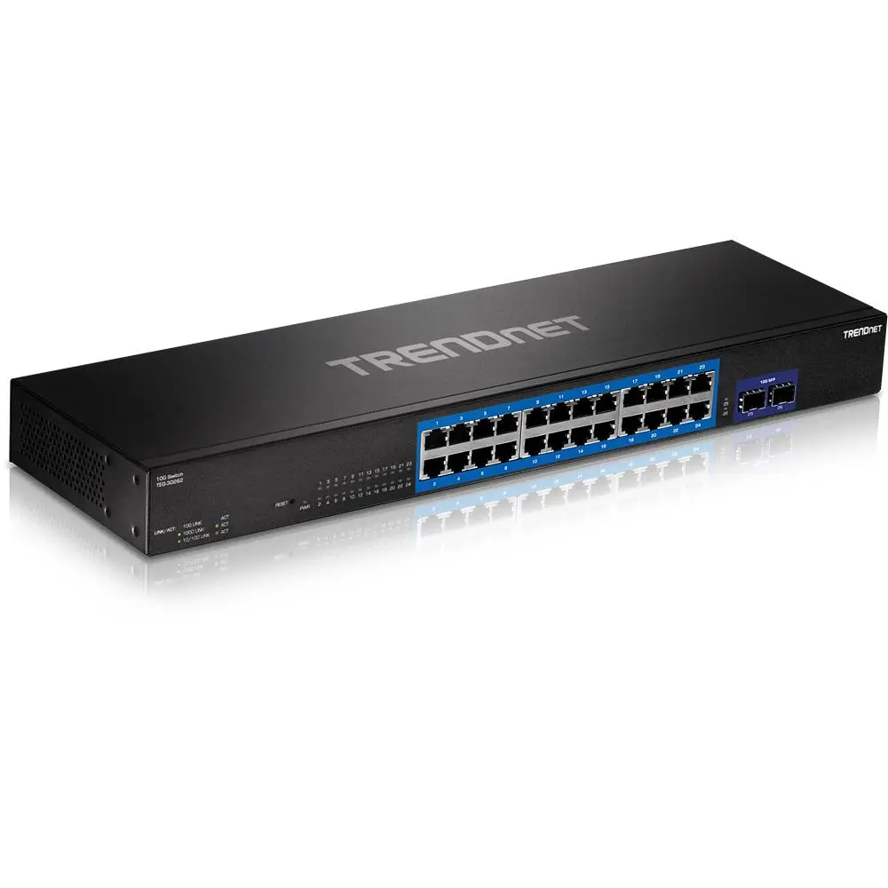 [TEG-30262] TRENDnet 24-Port Gigabit Switch with 2 x 10G SFP+ Slots