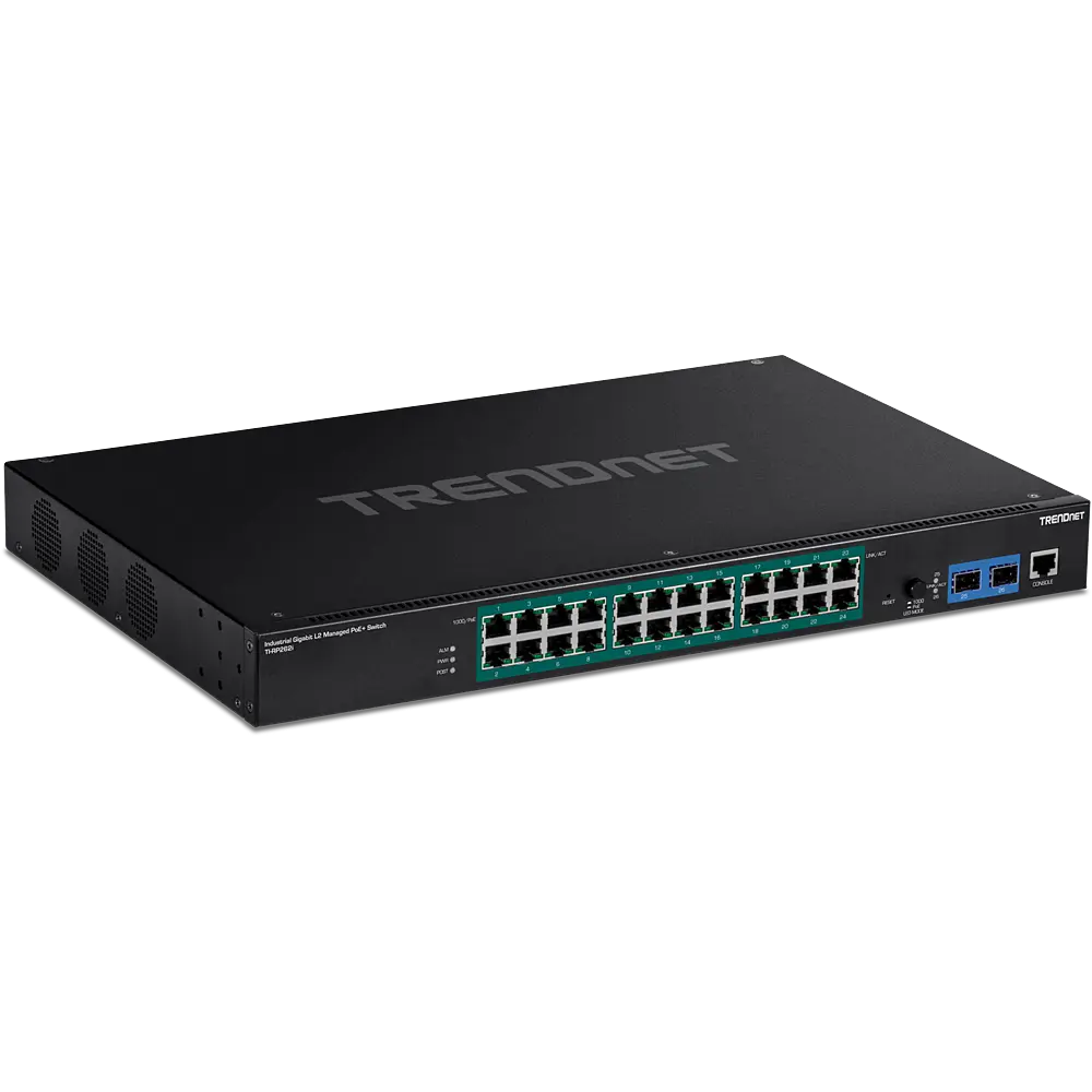 [TI-RP262i] TRENDnet 26-Port Industrial Gigabit L2 Managed PoE+ Rackmount Switch