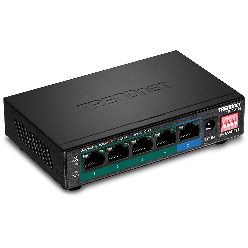 [TPE-TG51g] TRENDnet 5-Port Gigabit PoE+ Switch