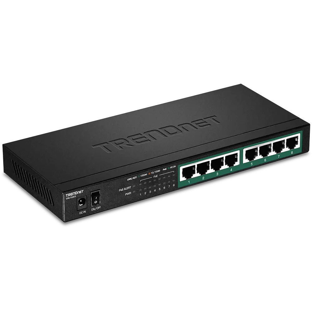 TRENDnet 8-Port Gigabit PoE+ Switch 