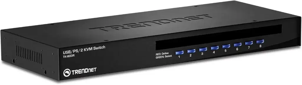 [TK-803R] TRENDnet TK-803R 8-Port Rack Mount KVM Switch قسام للشاشة 8  مداخل
