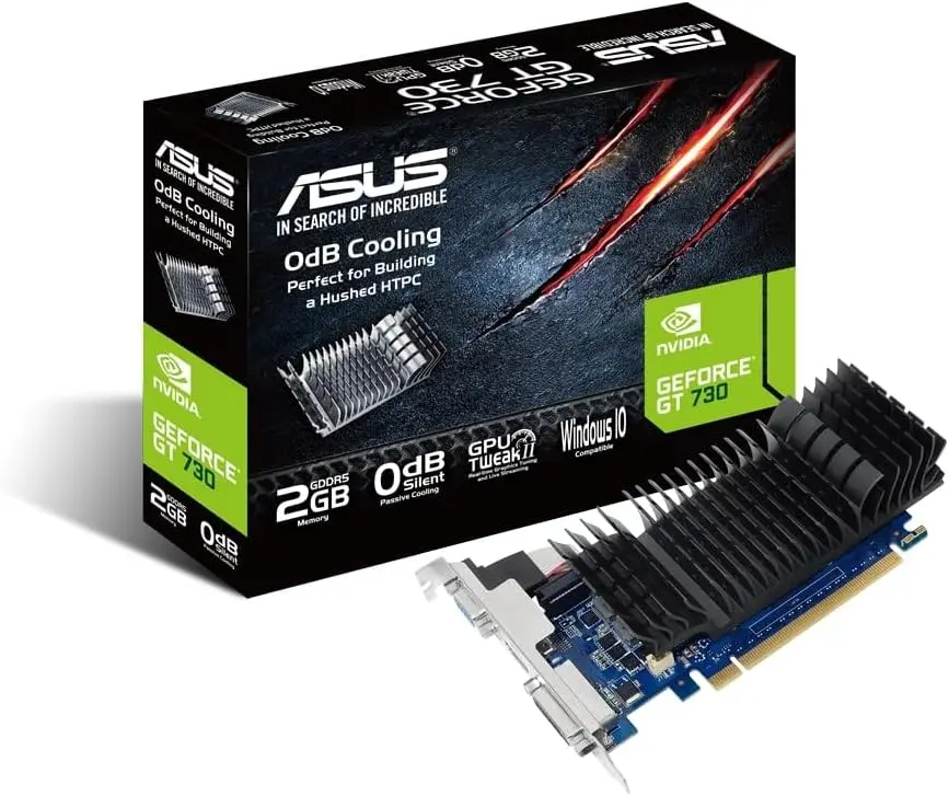 ASUS GT730-SL-2GD5-BRK GeForce GT 730 2 GB GDDR5 Low Profile Graphics Card 