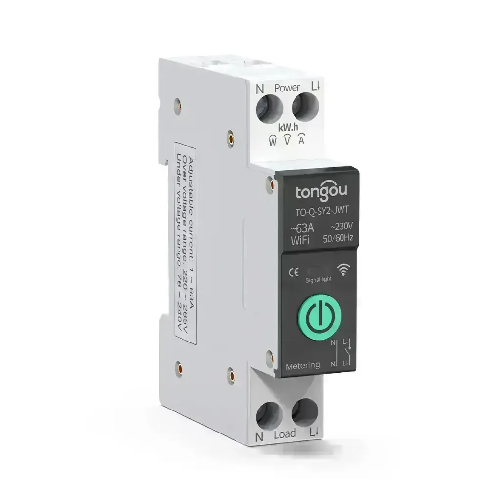 Tongou TO-Q-SY2-JWT Din Rail Smart WiFi Switch 1P+N 1-63A with timing metering function