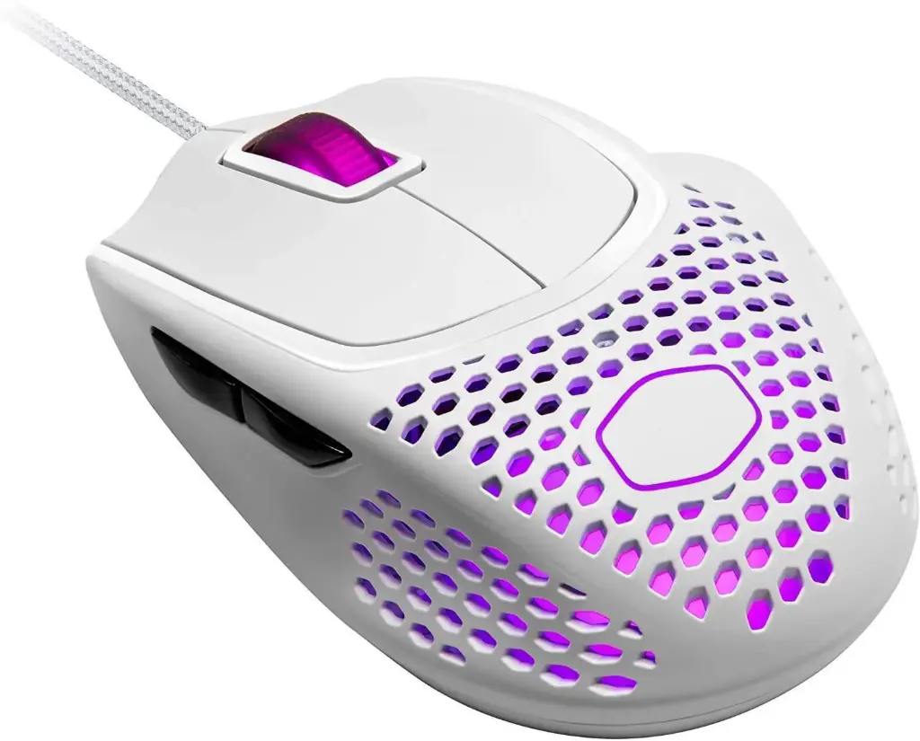 CoolerMaster MM720 Lightweight Gaming Mouse with Ultraweave Cable -White Matte