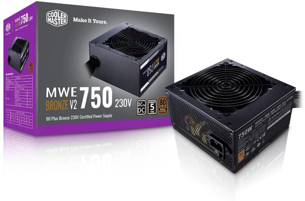 CoolerMaster MWE 750 Bronze V2 230v Non-Modular Power Supply