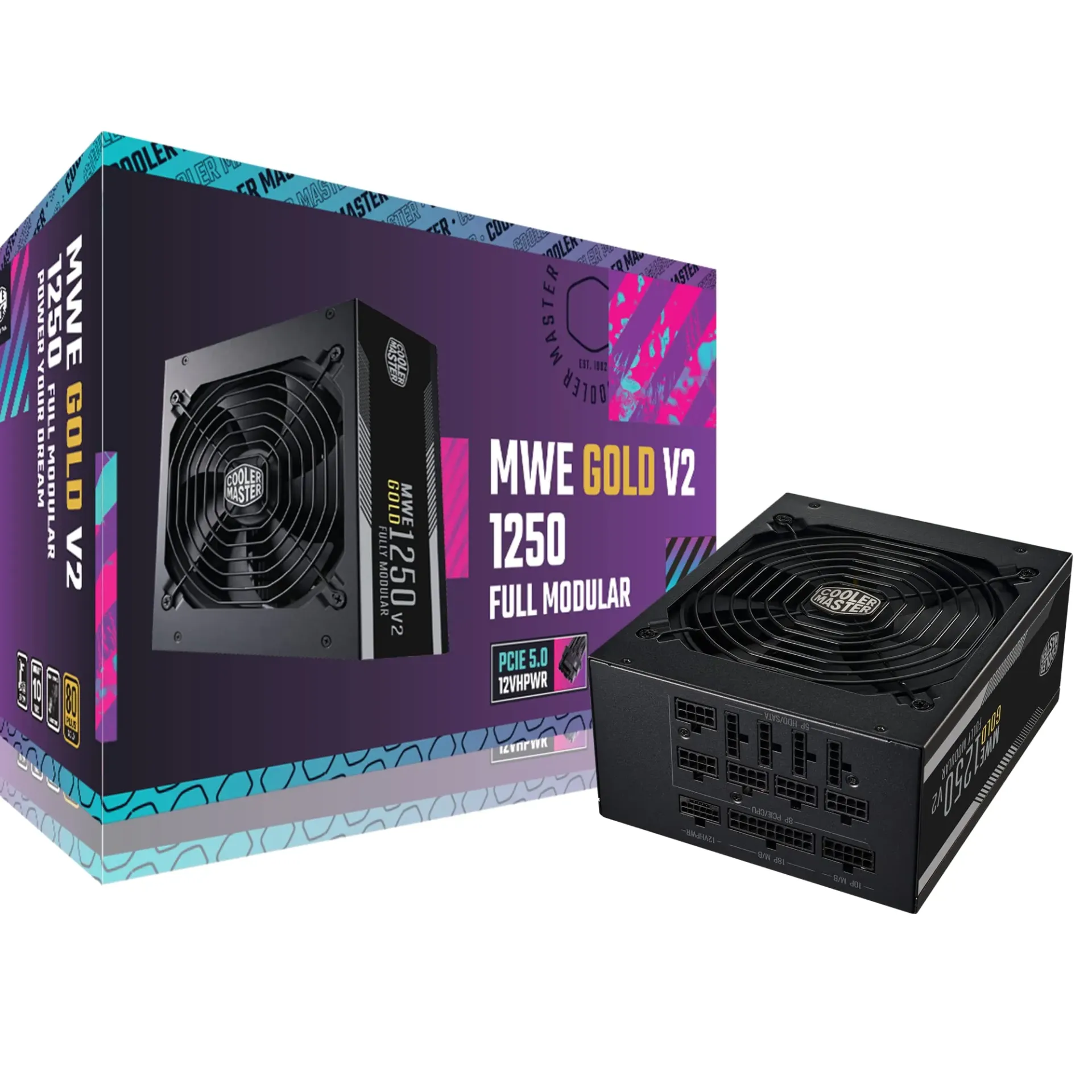 [MPE-C501-AFCAG-3UK] CoolerMaster MWE Gold 1250 V2 ATX3.0 Fully Modular 80+ Power Supply