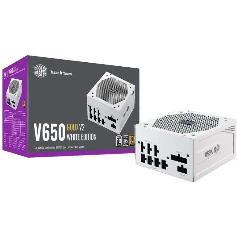 [MPY-650V-AGBAG-UK] CoolerMaster V650 Gold V2 Full-Modular ATX Power Supply - White