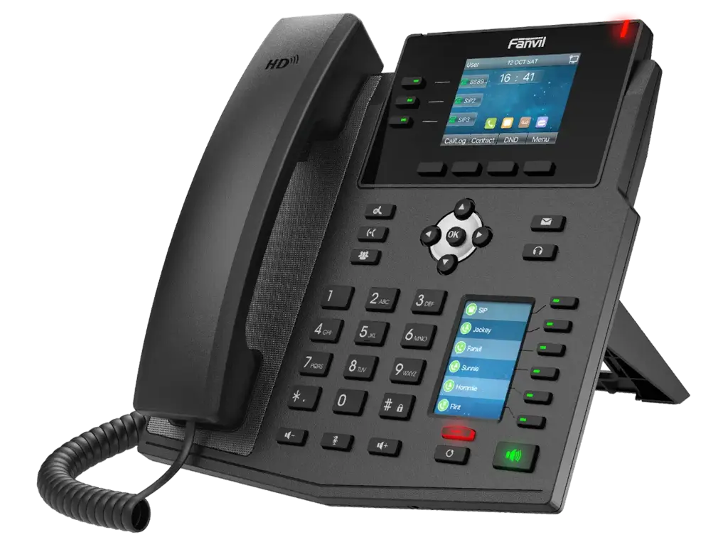 Fanvil X4U 12-Line Mid-level IP Phone 12 Line Enterprise Dual- Color Screens Phone