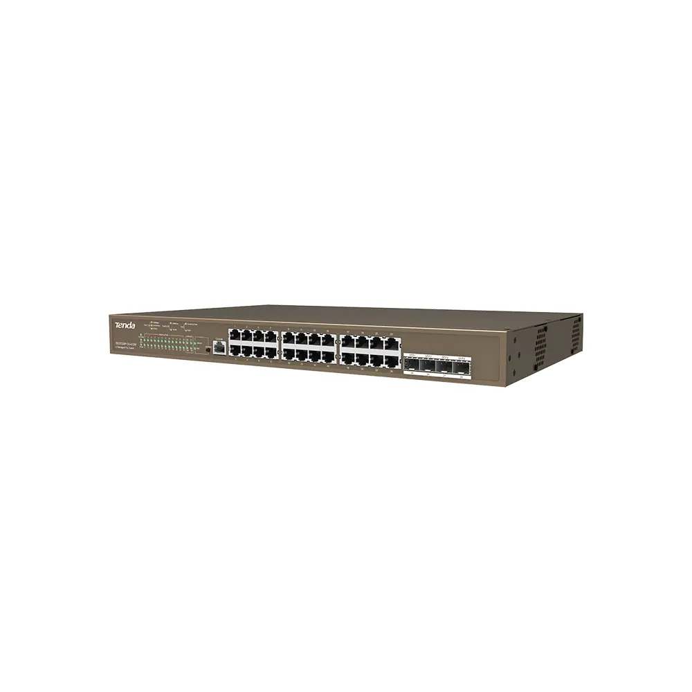 [TEG5328P-24-410W] Tenda TEG5328P-24-410W Managed L3 Gigabit Ethernet (10/100/1000) Power over Ethernet (PoE) 1U Switch