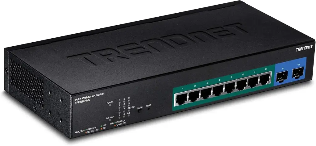 [TPE-082WS] TRENDnet 10-Port Gigabit Web Smart PoE+ Switch