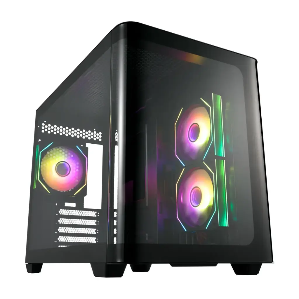 FSP S380 Tempered Glass ATX Mid Tower Gaming Case S380-BA - Black