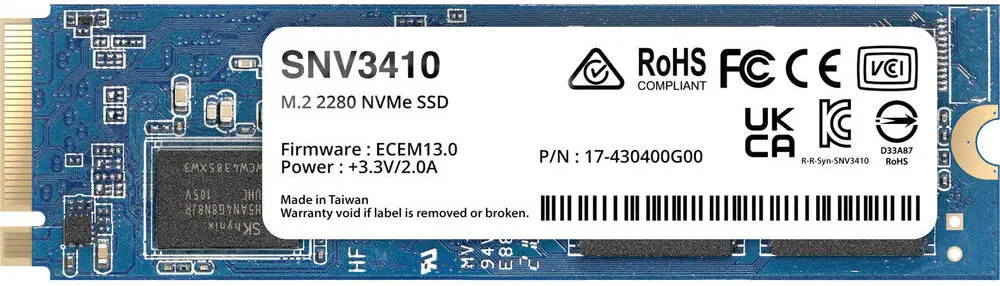 Synology NVMe M.2 2280 Internal SSD, 800GB Capacity