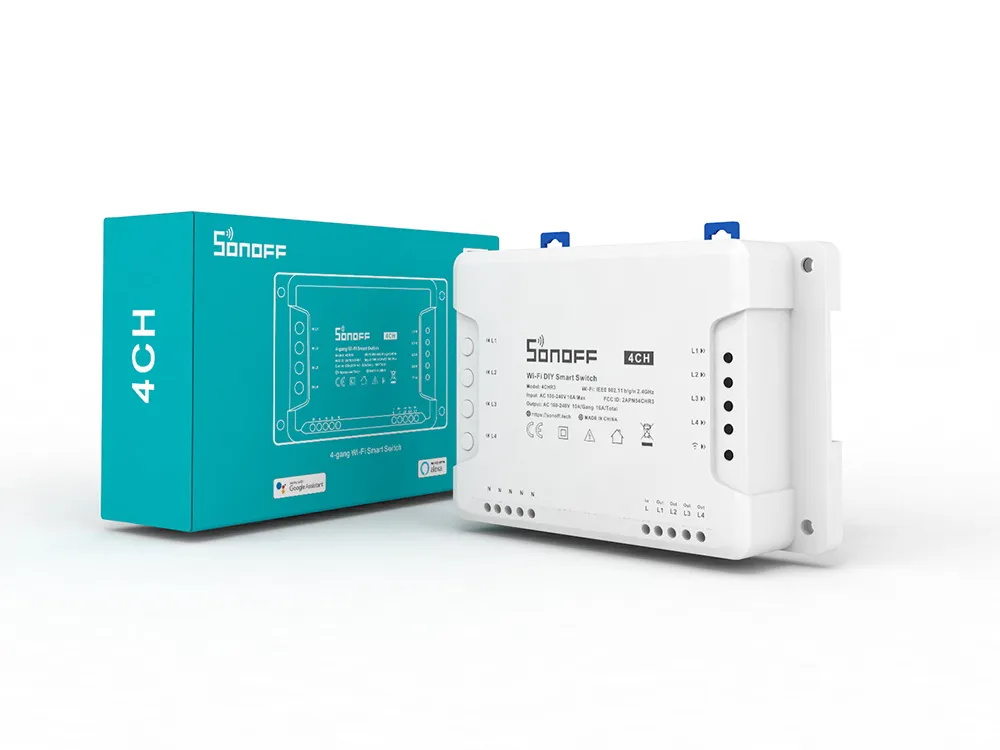 SONOFF 4CHR3 4-Gang Wi-Fi DIY Smart Switch With RF Control