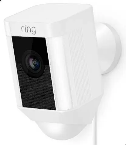 Ring Spotlight Cam Smart Camera with Built-in Wi-Fi & Siren Alarm, Wired - White