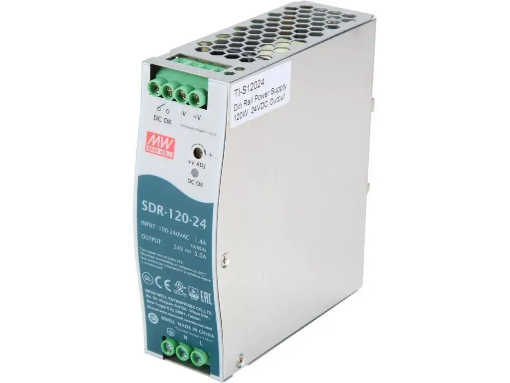 [TI-S12024] TRENDnet TI-S12024 (v1.0R) 120W, 24V, 5A AC to DC DIN-Rail Power Supply with PFC Function