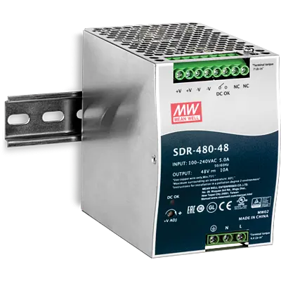TRENDnet 480W, 48V DC, 10A AC to DC DIN-Rail Power Supply with PFC Function