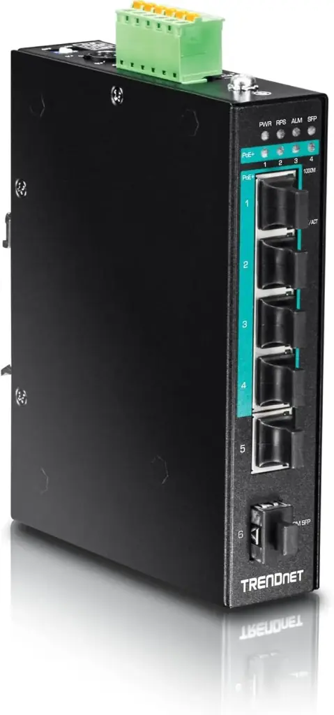 TRENDnet 5-PORT Hardened Indurstrial Gigabit Poe+ TI-PG541