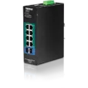 TRENDnet 10-Port Industrial Gigabit PoE+ DIN-Rail Switch