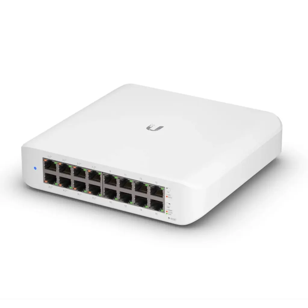 Ubiquiti UniFi Switch Lite 16 PoE- 16-Port Gigabit Switch with 8 PoE+ سويتش