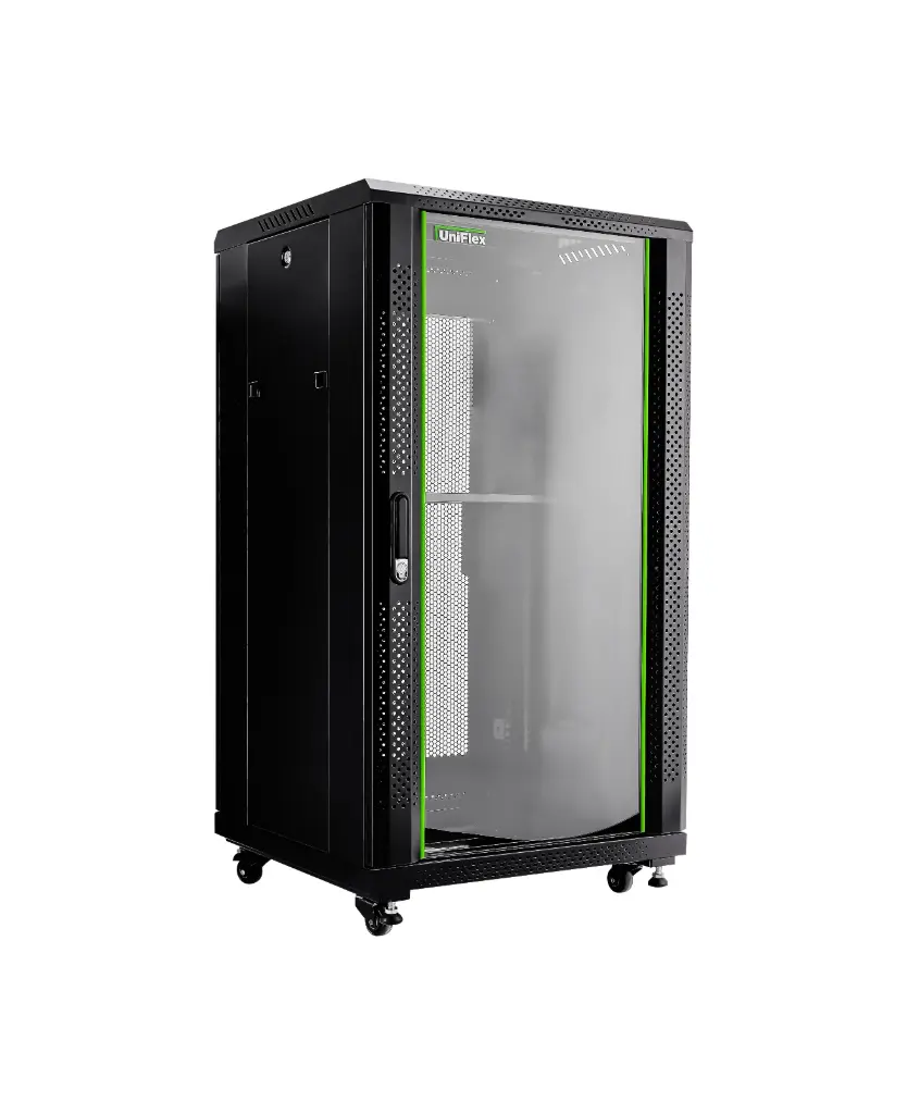 UniFlex Floor Standing Rack 22U 600*600mm with 2-fans and side locks