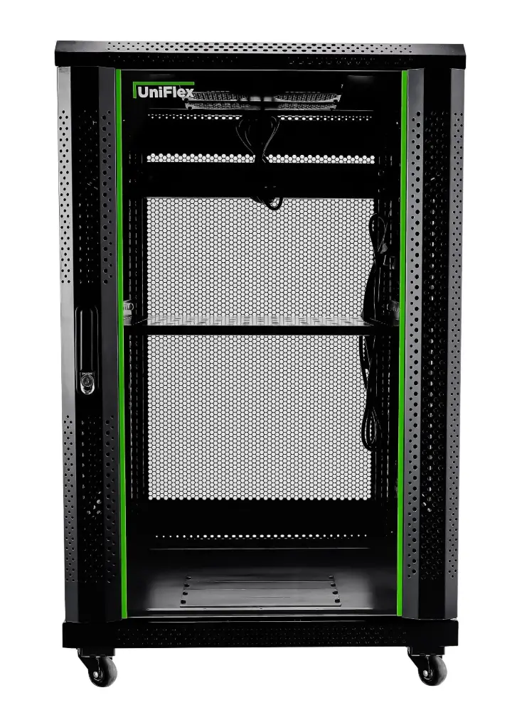 UniFlex Floor Standing Rack 27U 800*1000mm with 4-fans and side locks 