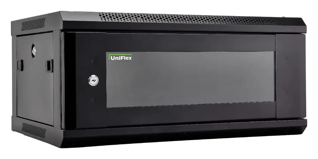 UniFlex Wall Mount Rack 4U 600*450mm with 1-fan and side locks 