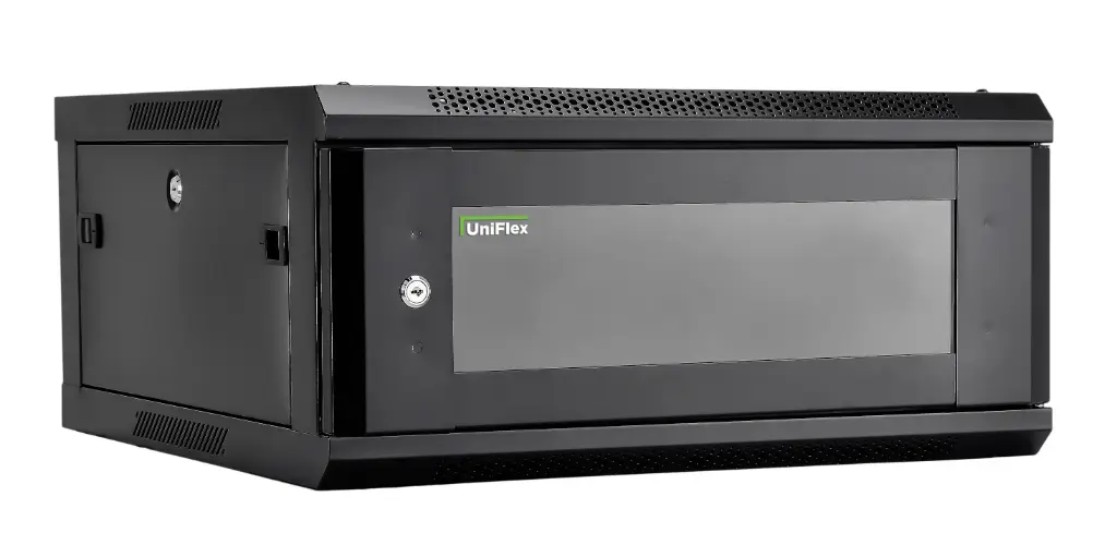 UniFlex Wall Mount Rack 4U 600*600mm with 1-fan and side locks 