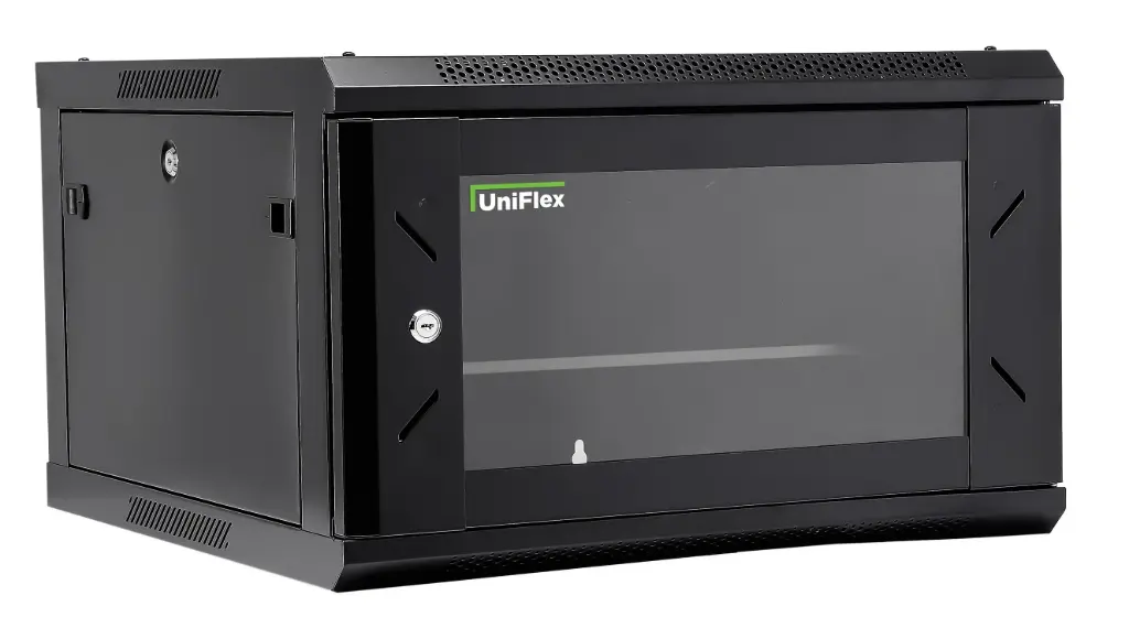 UniFlex Wall Mount Rack 6U 600*600mm with 1-fan and side locks 
