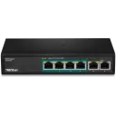 قسام شبكات 6 مداخل 40 وات TRENDnet 6-Port Fast Ethernet PoE+ Switch, TPE-S50