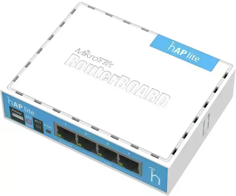 موجه شبكات 4 مداخل MikroTik hAP Lite with power supply