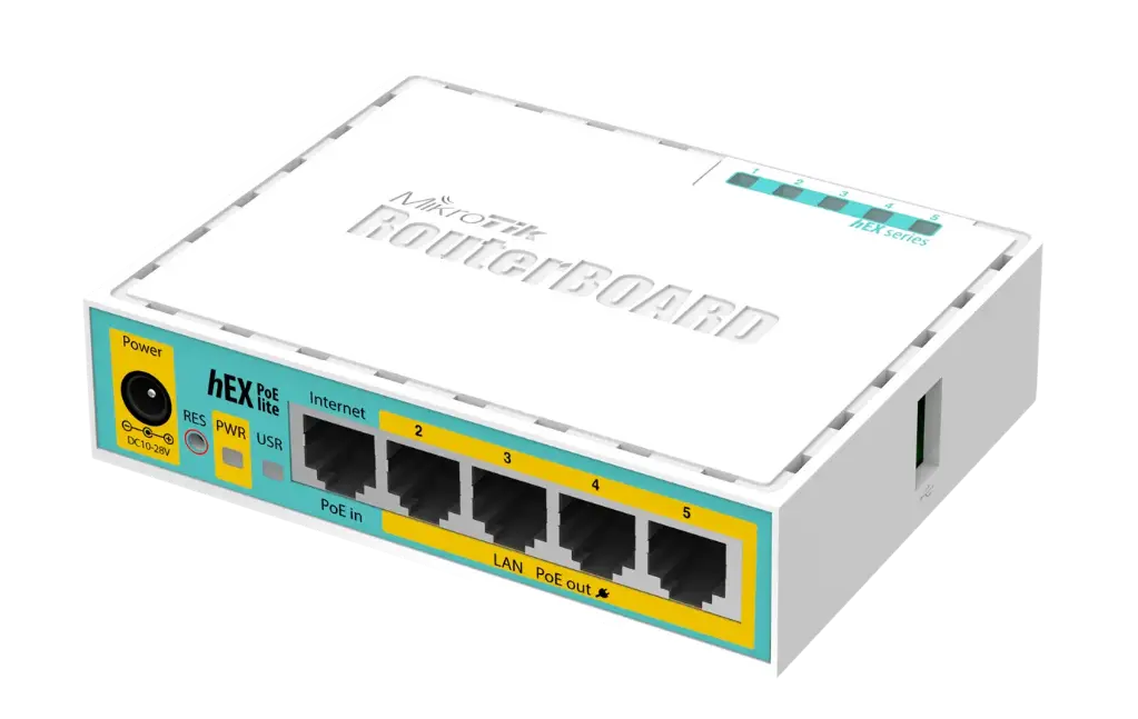 موجه شبكة MikroTik hEX PoE lite (RB750UPr2)