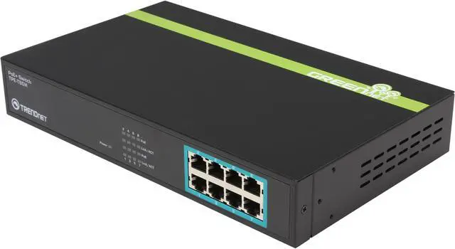 موزع شبكة 8 مداخل مع محول كهرباء TRENDnet 8-Port 10/100 Mbps PoE+ Switch