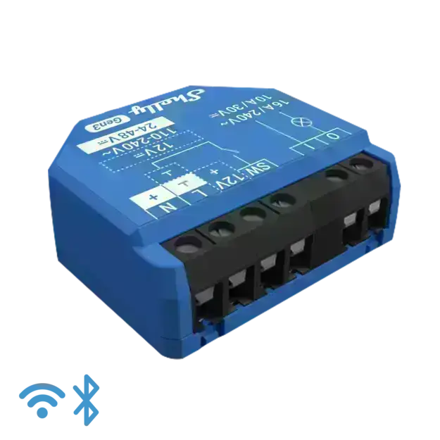 Shelly 1 Gen3 Wi-Fi-operated smart switch with dry contacts