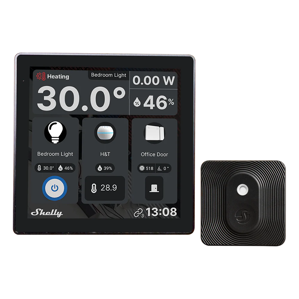 Shelly Wall Display A smart control panel - Black+BLU H&T Black