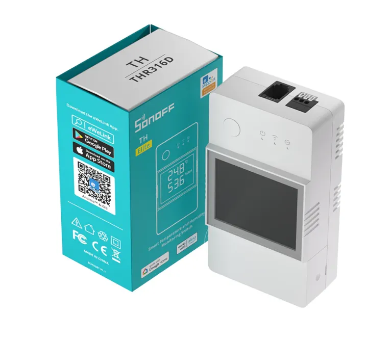 Sonoff TH Elite 316D Smart Temperature and Humidity Monitoring Switch - White
