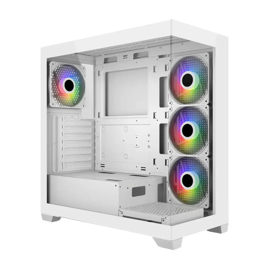[POC0000273] FSP M340 Tempered Glass ATX Mid Tower Gaming Case M340-WA - White