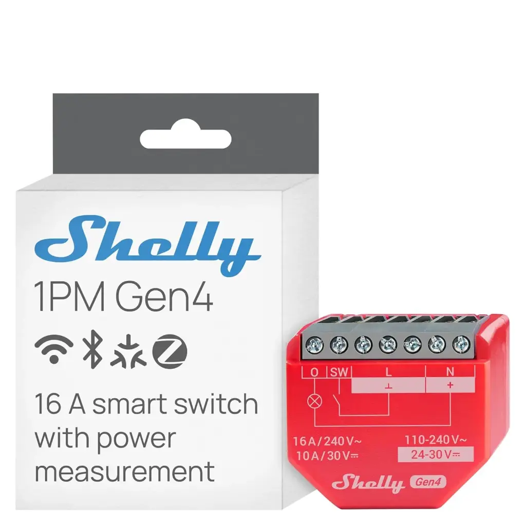 Shelly 1PM Gen4 WiFi Powered Smart Relay Switch