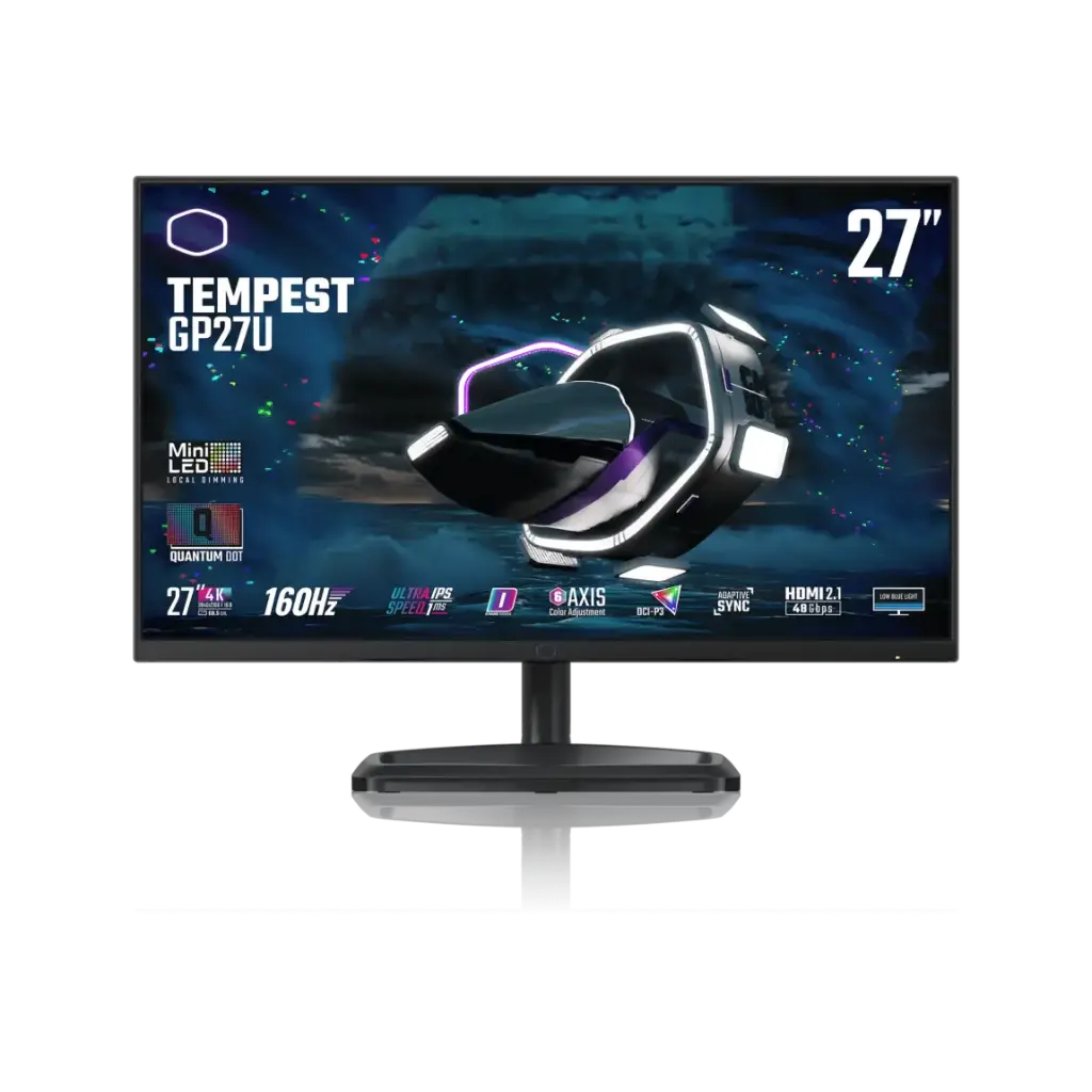 كولرماستر شاشة ألعاب 27 بوصة Tempest GP27U  4K UHD IPS 160Hz 2.1 HDMI Mini-LED HDR