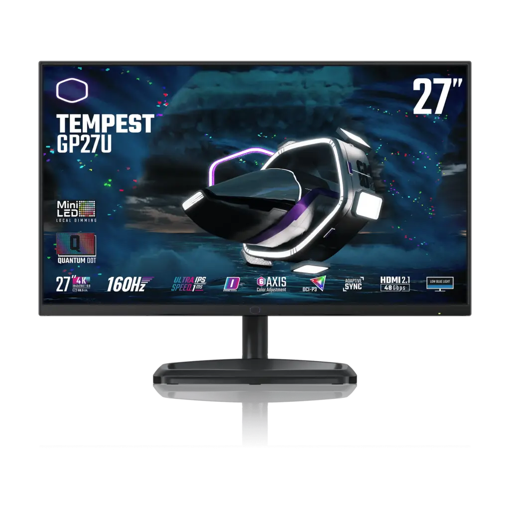كولرماستر شاشة ألعاب 27 بوصة Tempest GP27U  4K UHD IPS 160Hz 2.1 HDMI Mini-LED HDR